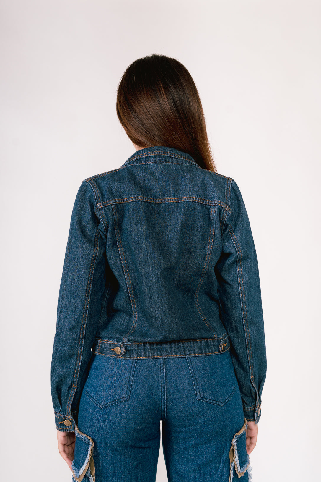 Blue Cropped Trucker Jacket