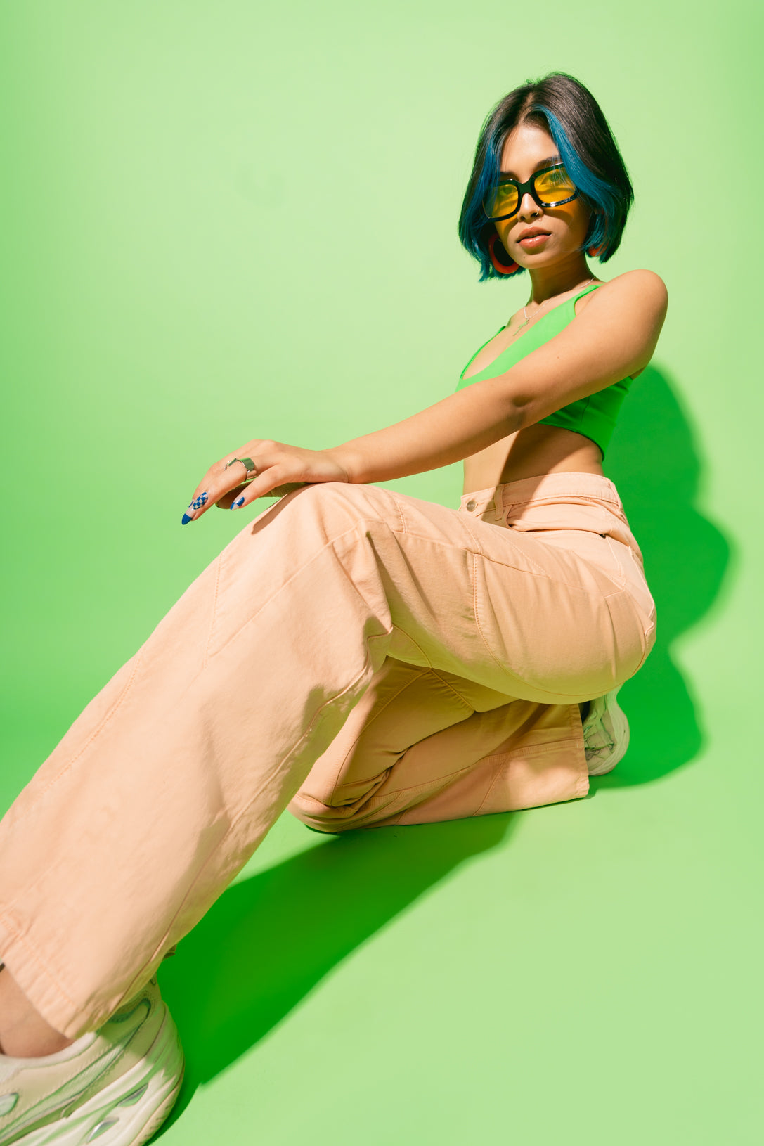 PEACH PANELLED PANTS