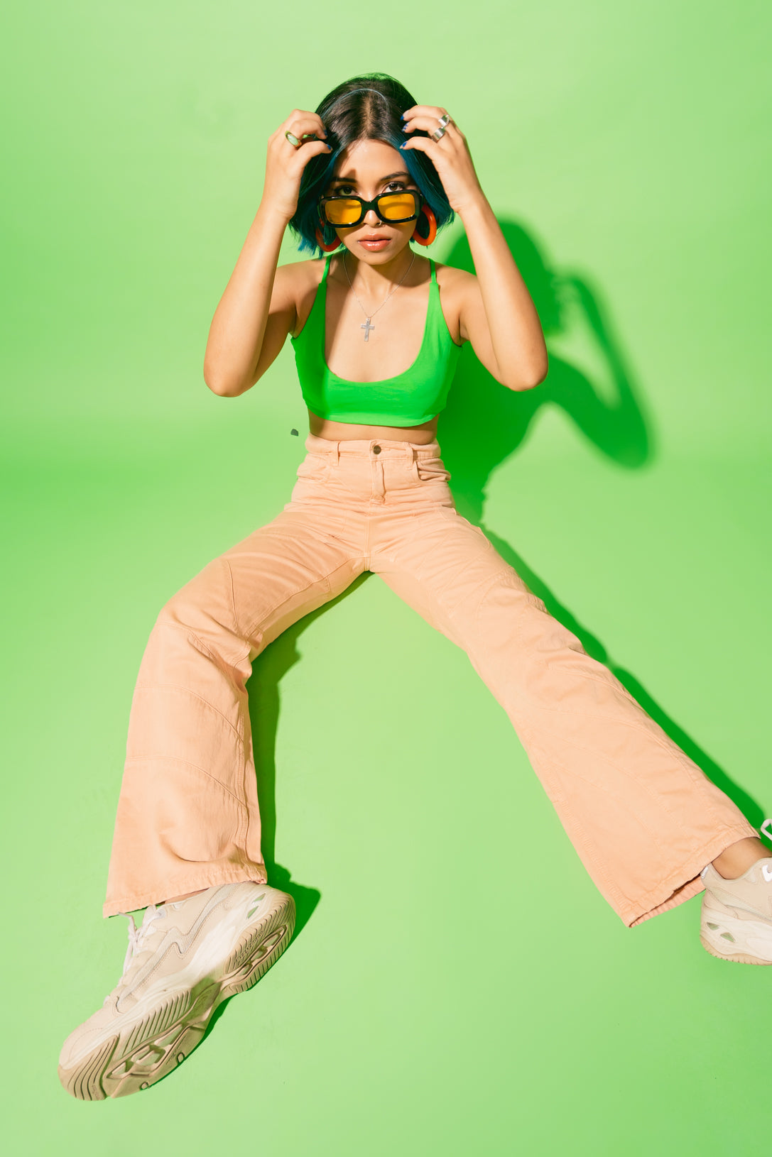 PEACH PANELLED PANTS