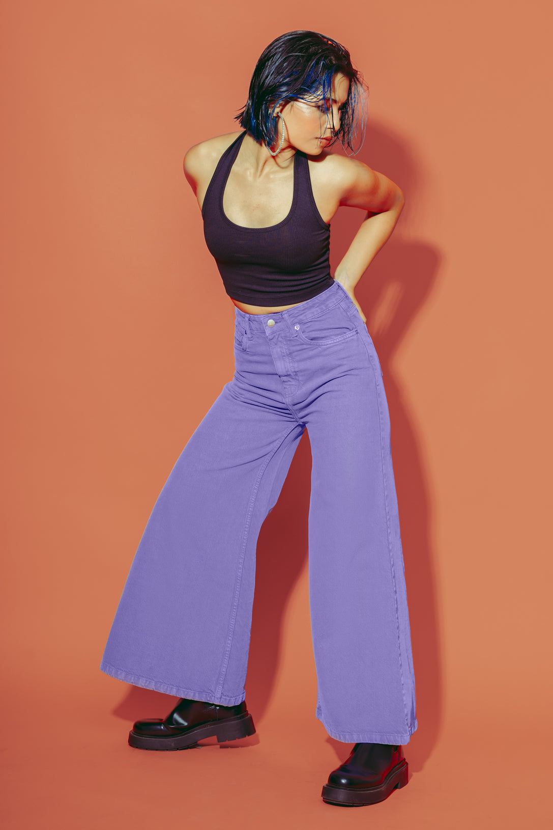 Lilac flare jeans