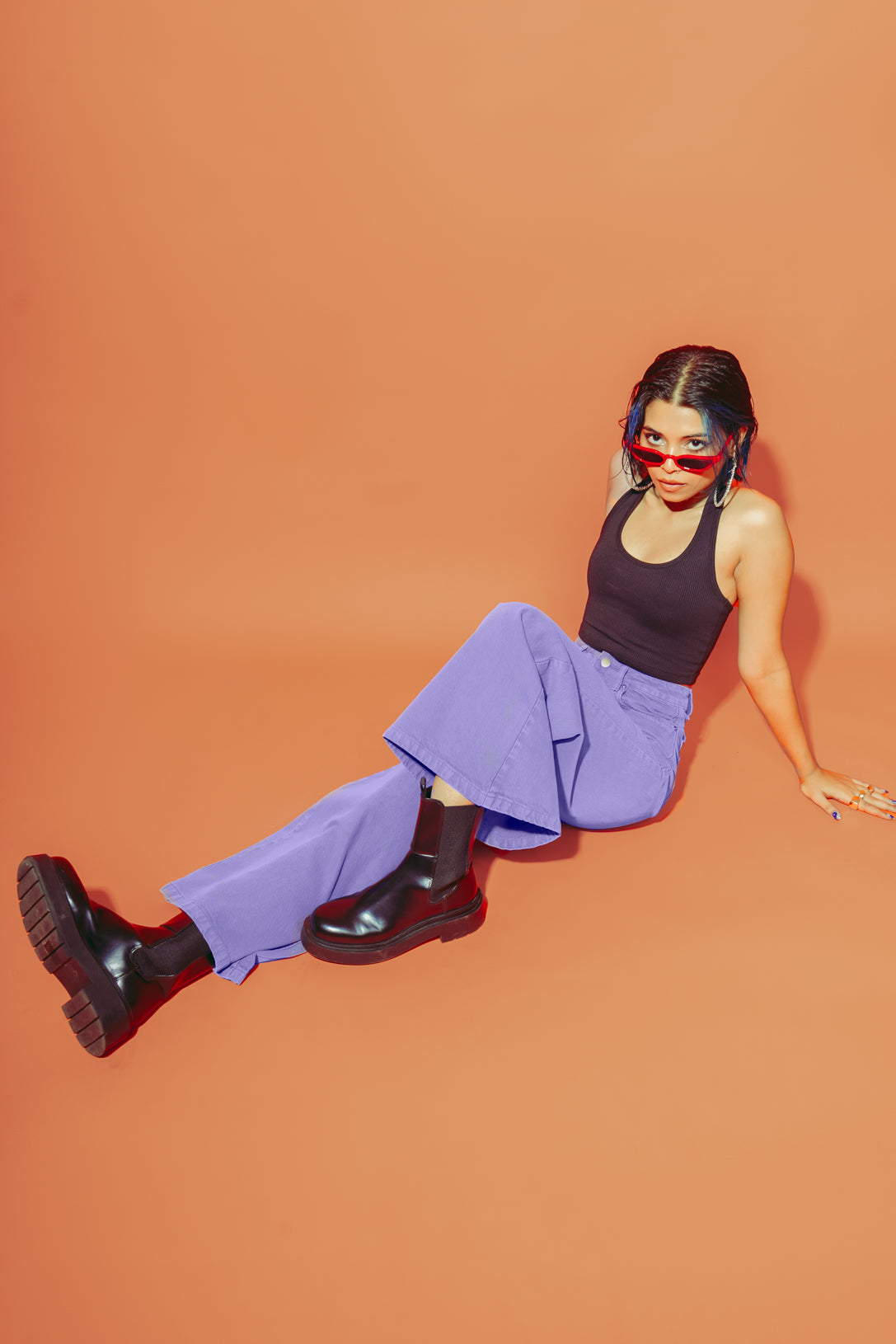 Lilac flare jeans