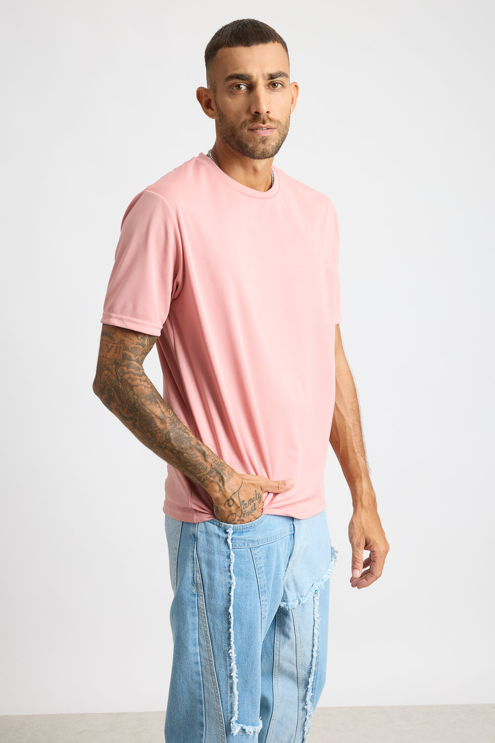 Printed Men's T-Shirt - Classic Pink