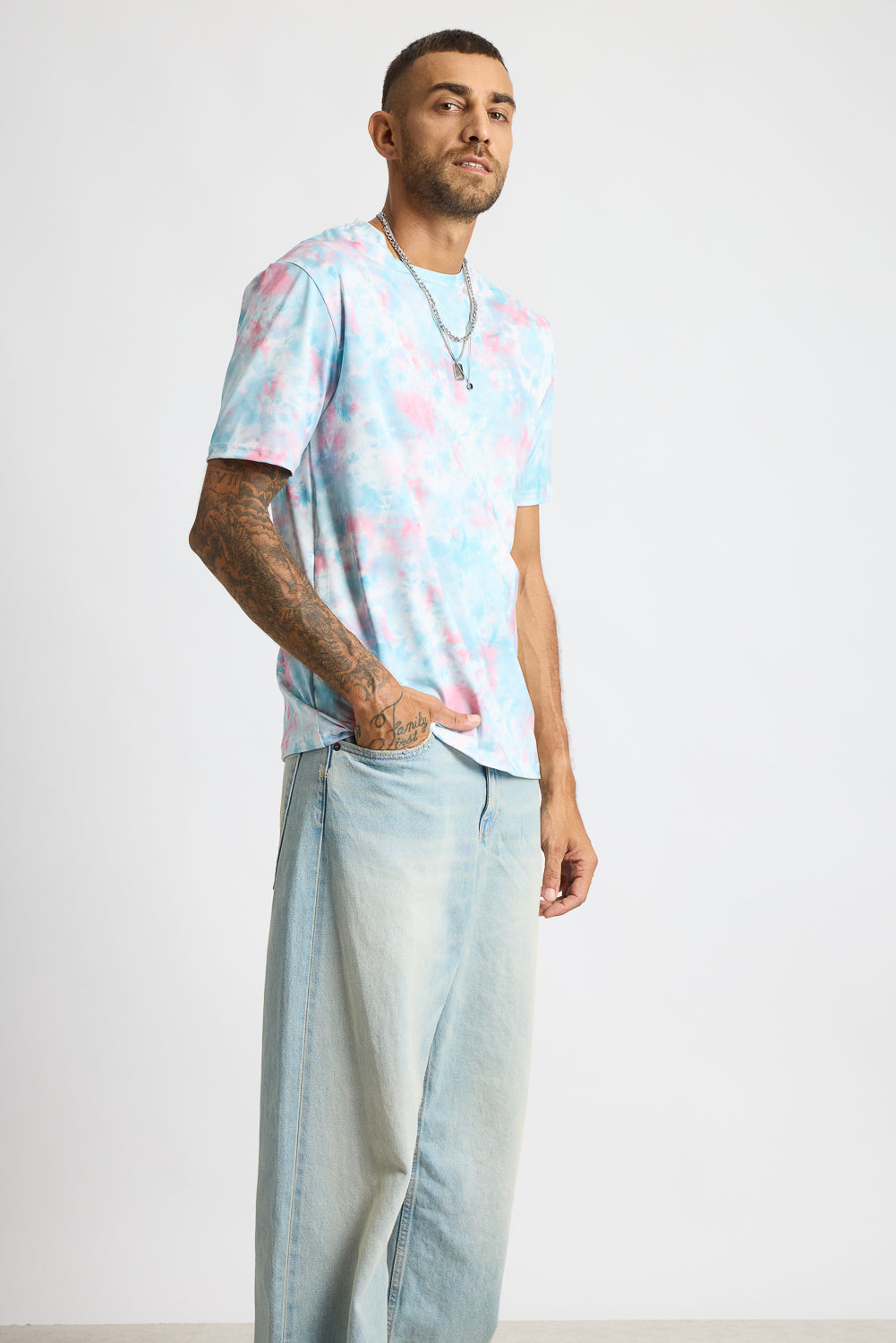 Printed Men's T-Shirt - Tie Dye Effect