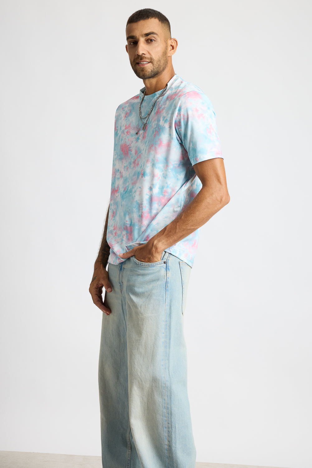 Printed Men's T-Shirt - Tie Dye Effect