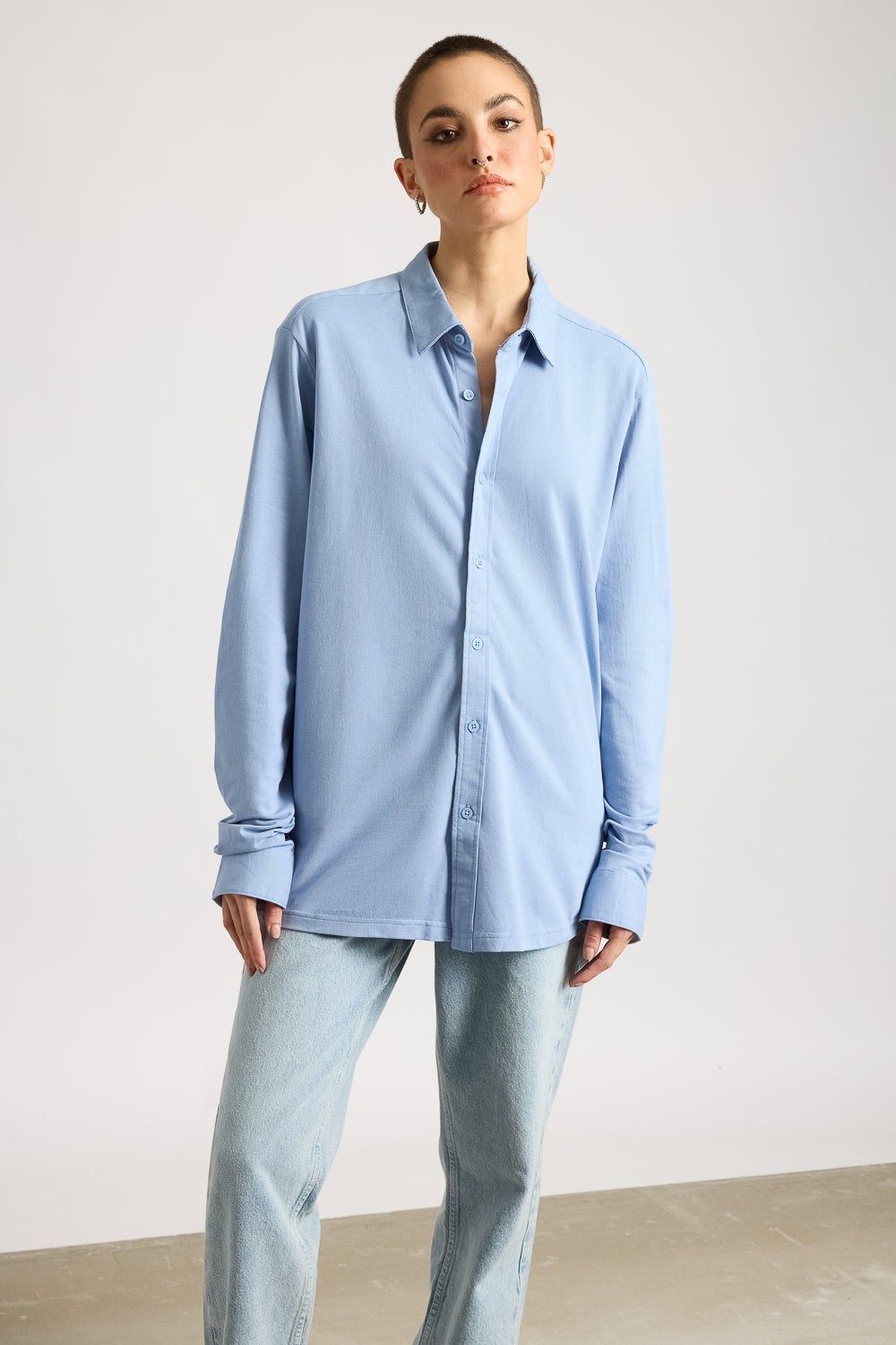 Classic Solid Women's Shirt - Cashmere Blue