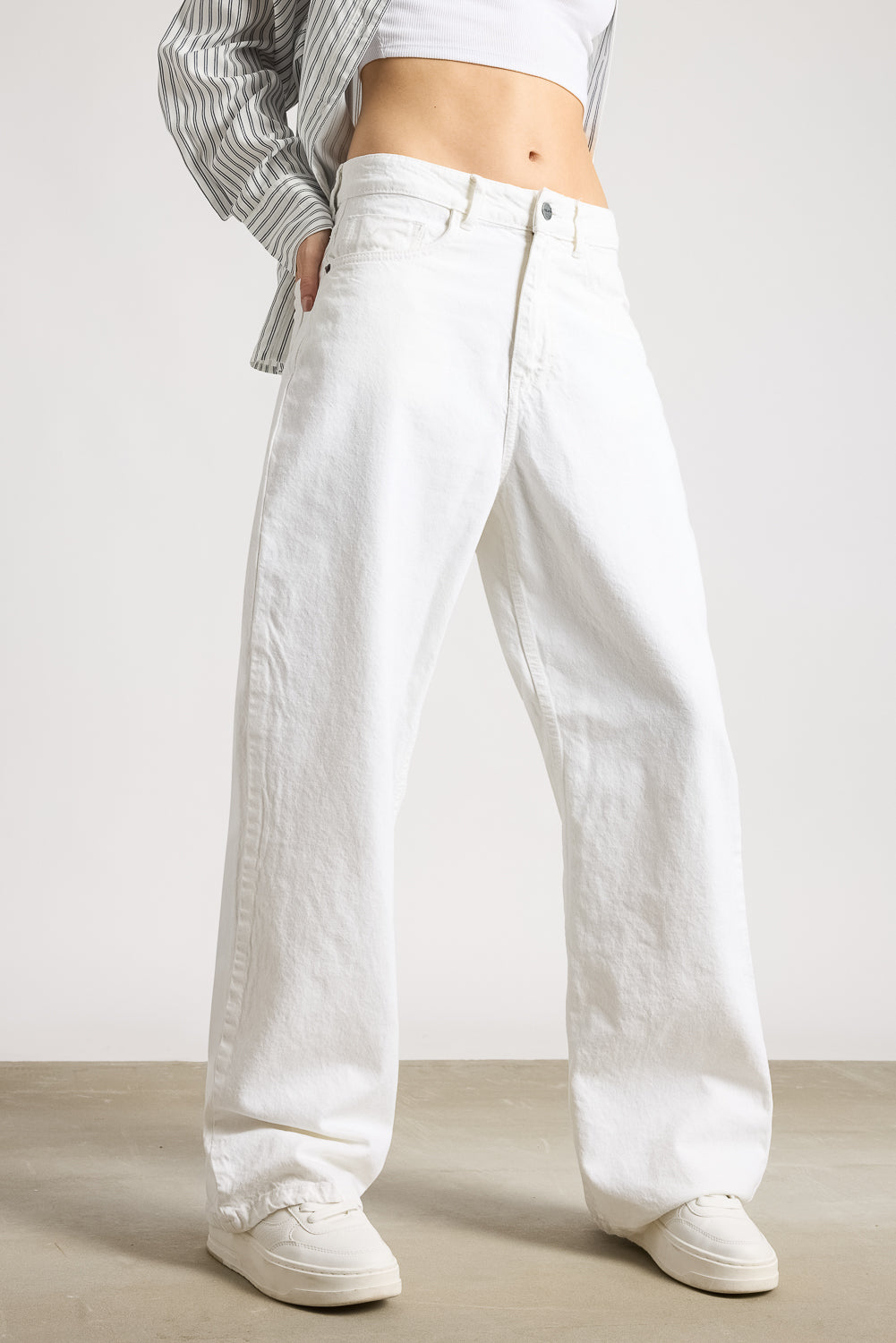 ICONIC WHITE WIDE LEG JEANS