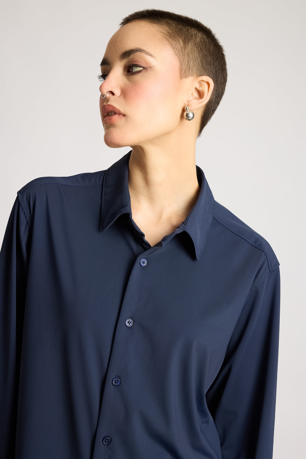 Women's Polyamide Shirt- Navy Blue
