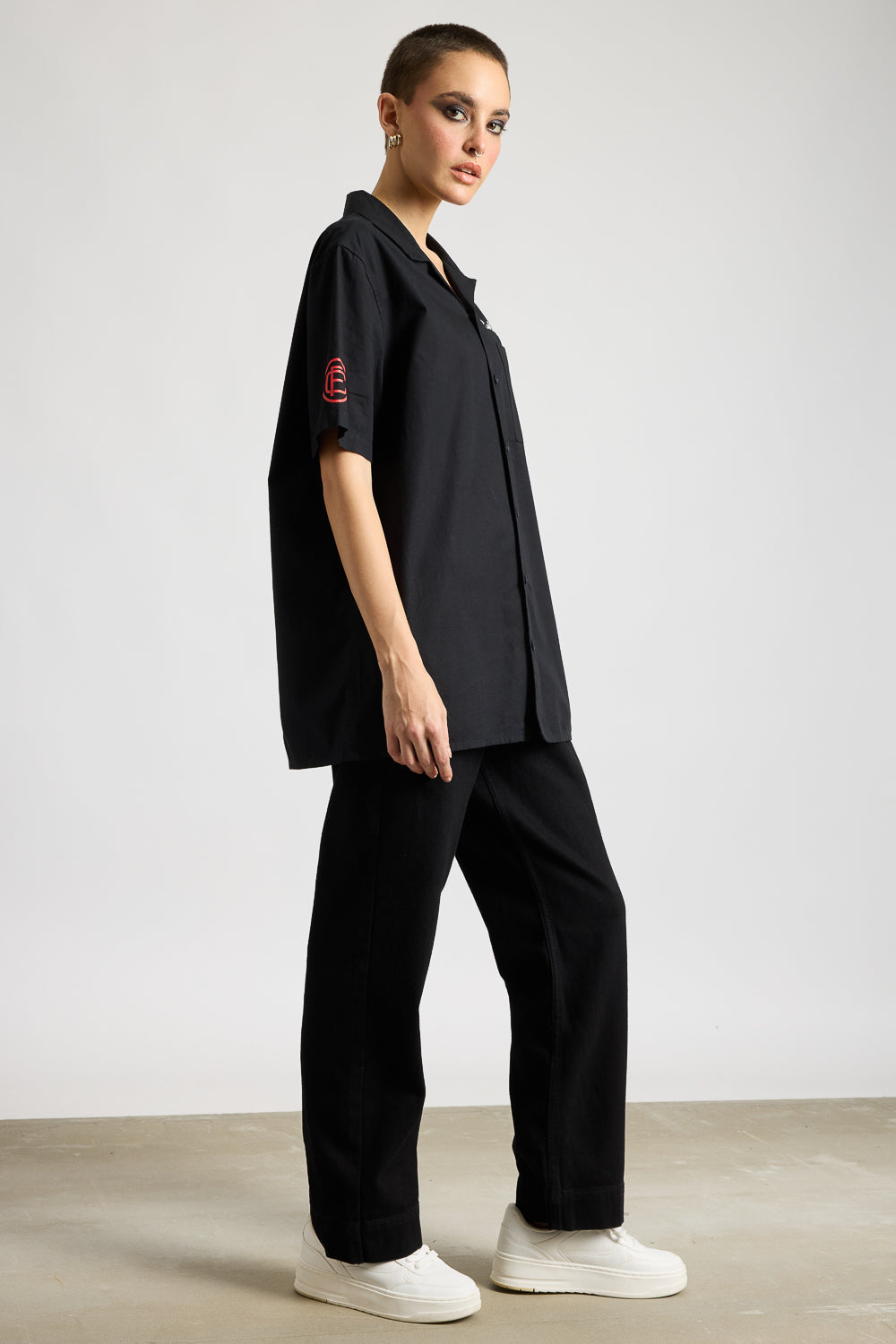 Cotton Poplin Women's Garage Shirt - Classic Black