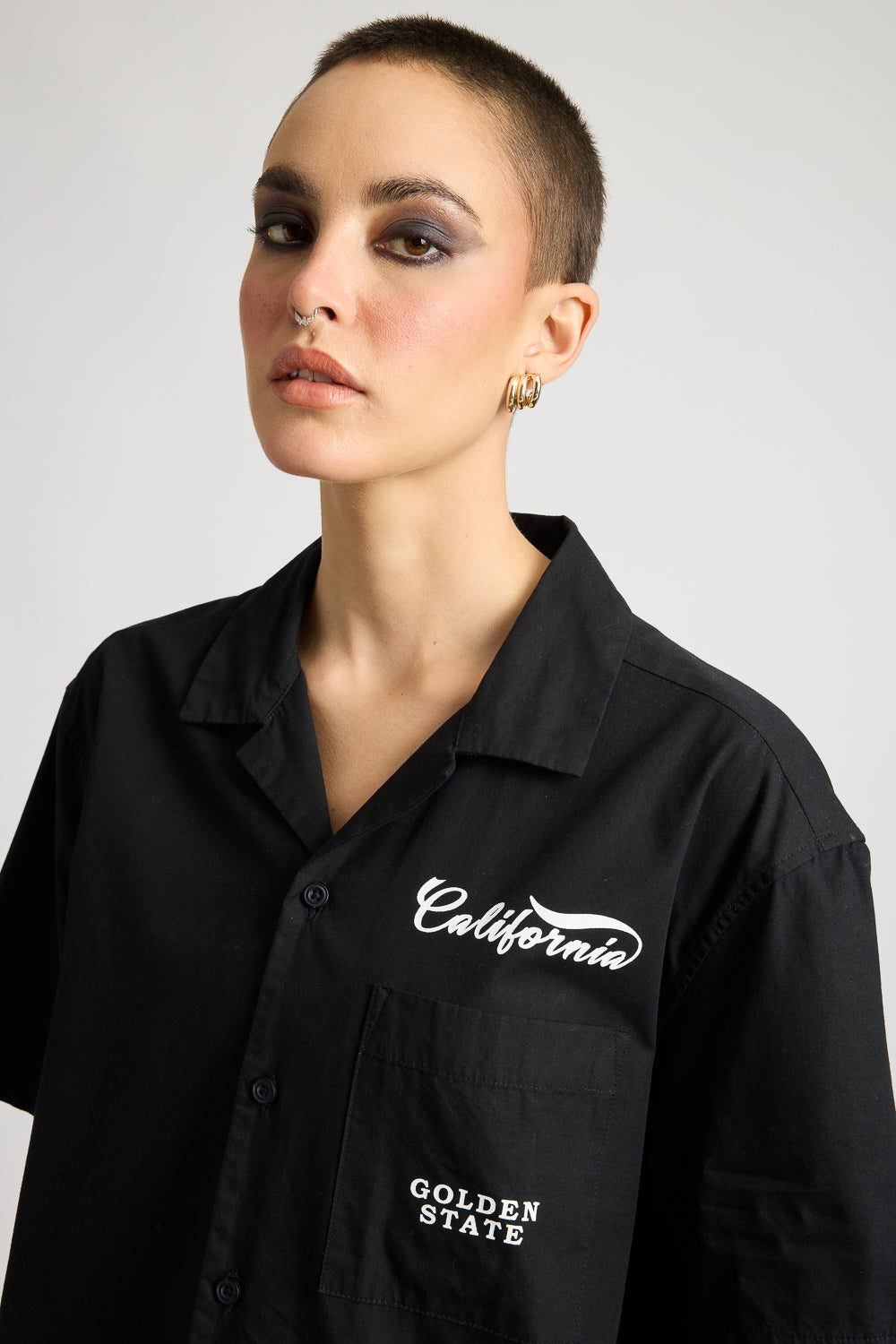 Cotton Poplin Women's Garage Shirt - Classic Black
