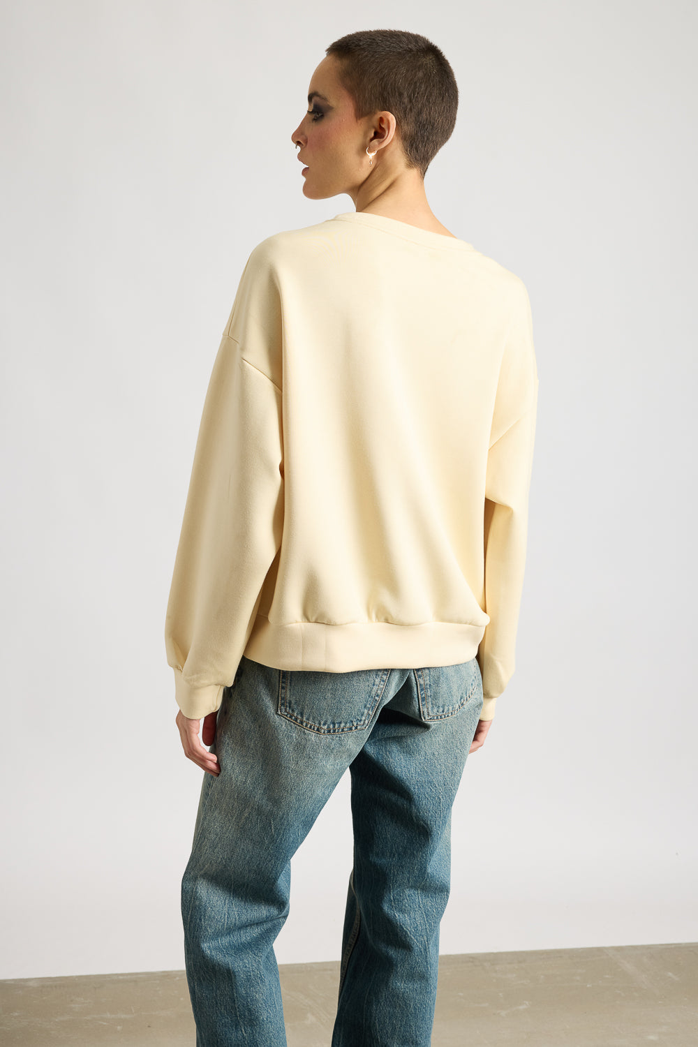 Beige Long Sleeve Sweatshirt