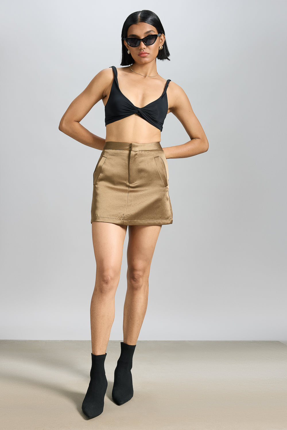 Mud Brown Mini Skirt