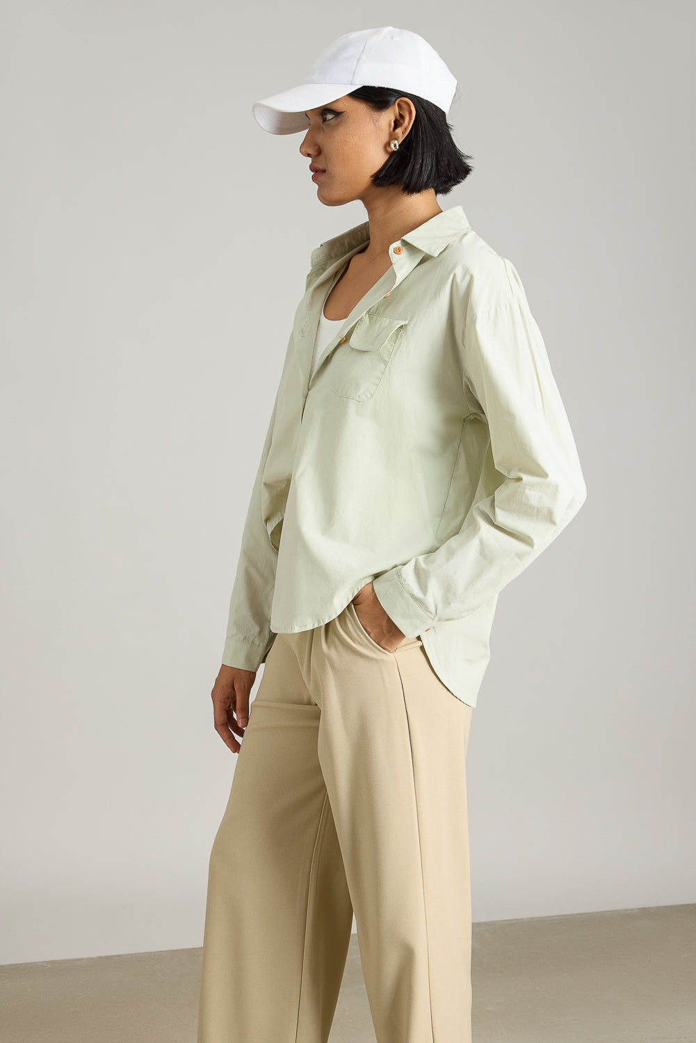 Mint Green Asymmetrical Shirt