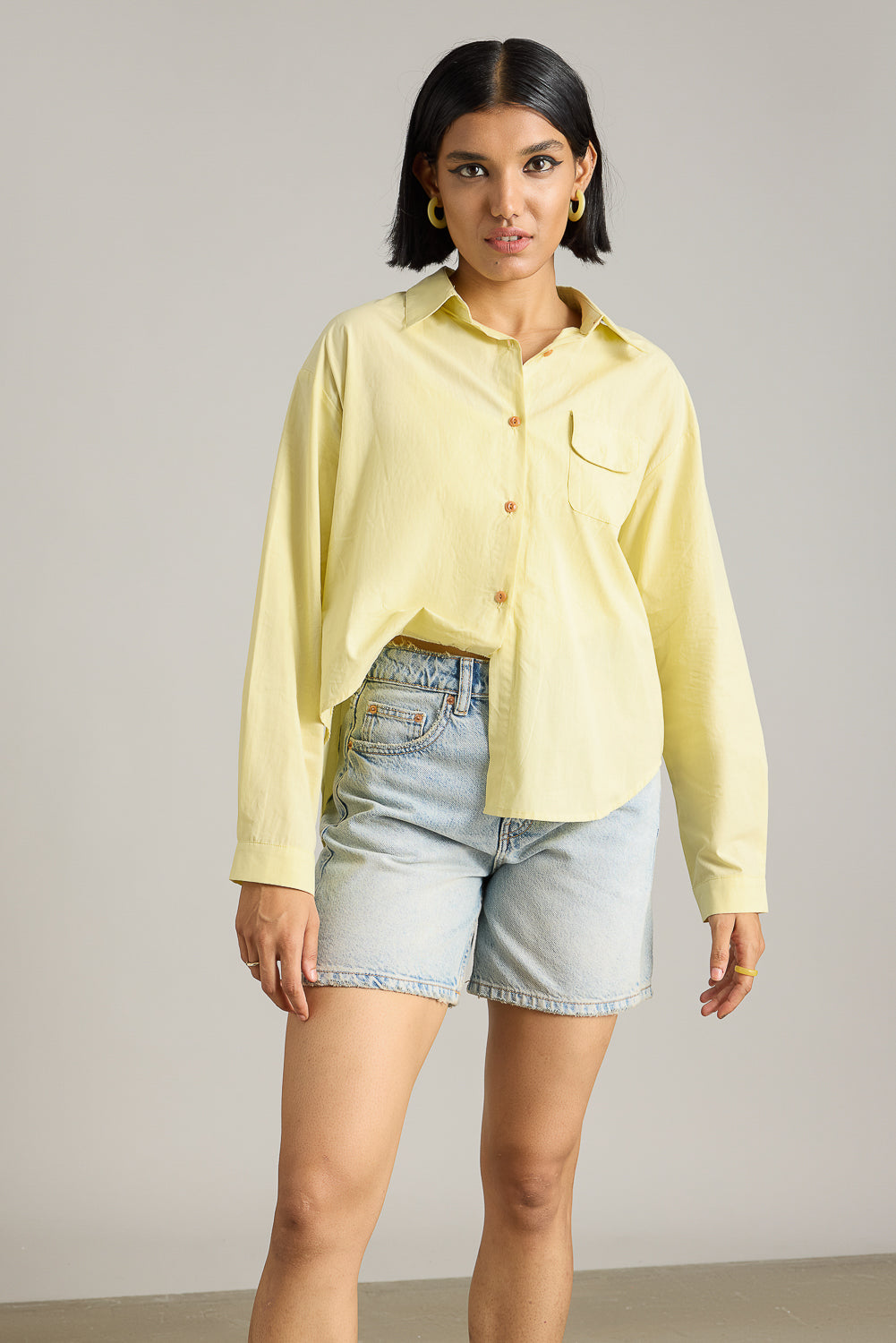 Lemon asymmetrical shirt