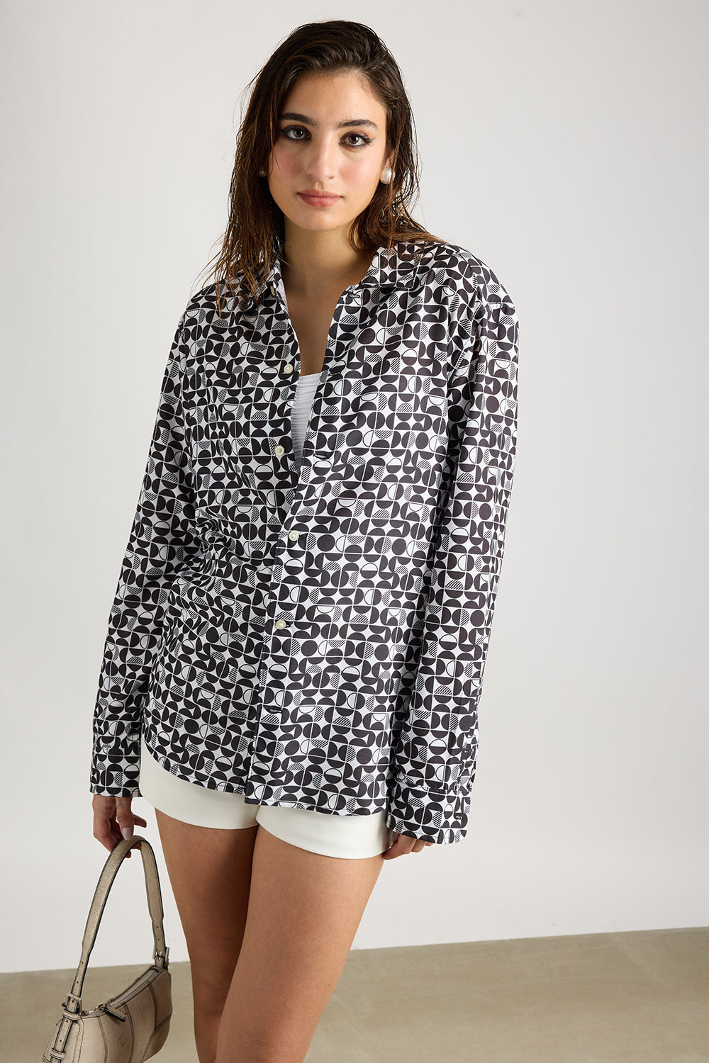 Full Sleeves Avant-Garde Printed Women's Shirt