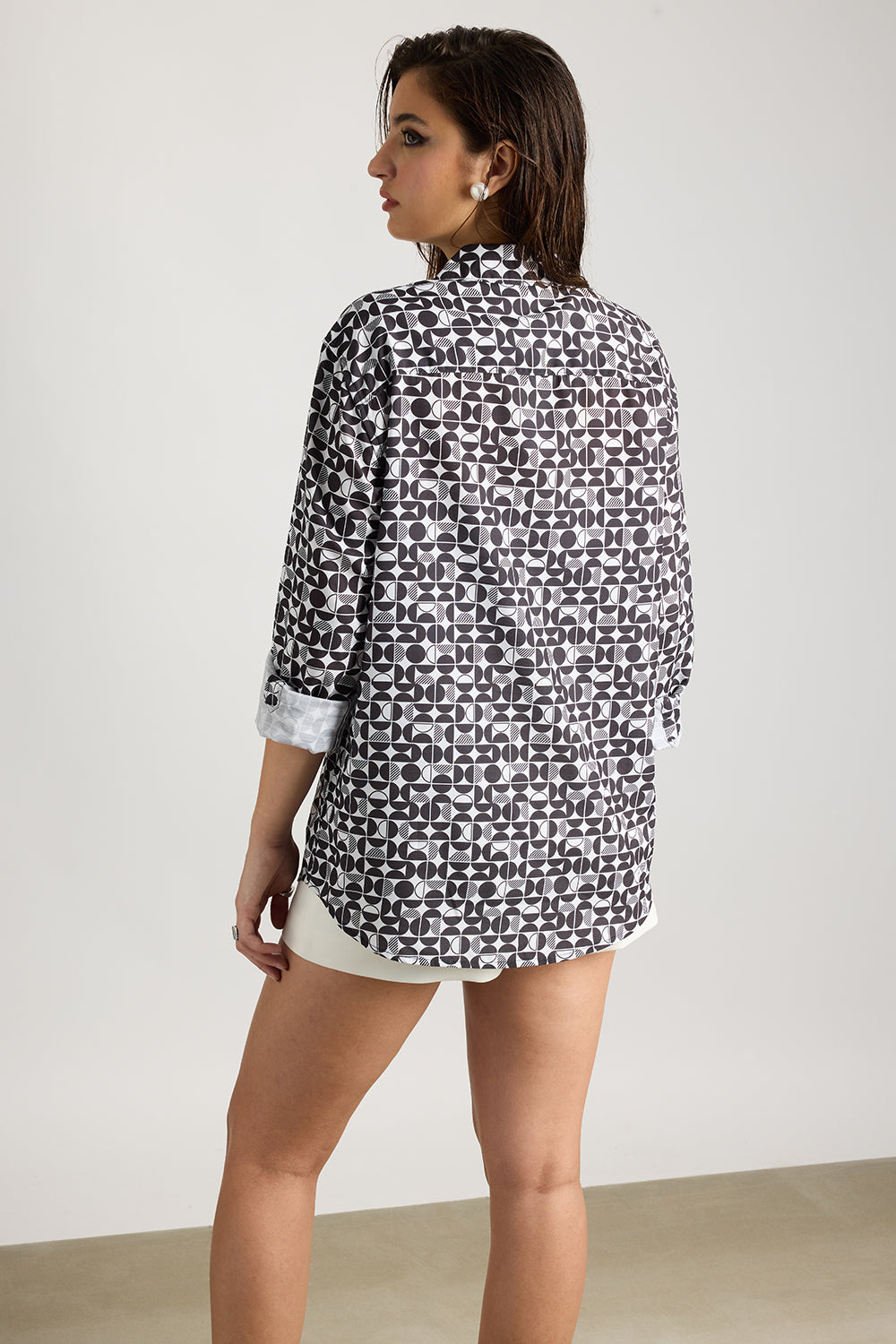 Full Sleeves Avant-Garde Printed Women's Shirt