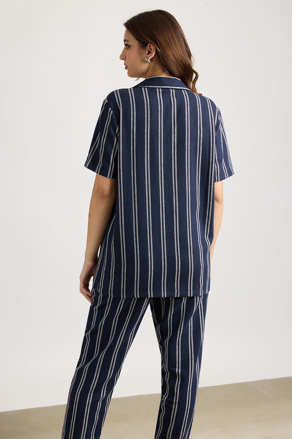 Matty Oversized Women's Shirt - Navy/White Stripe