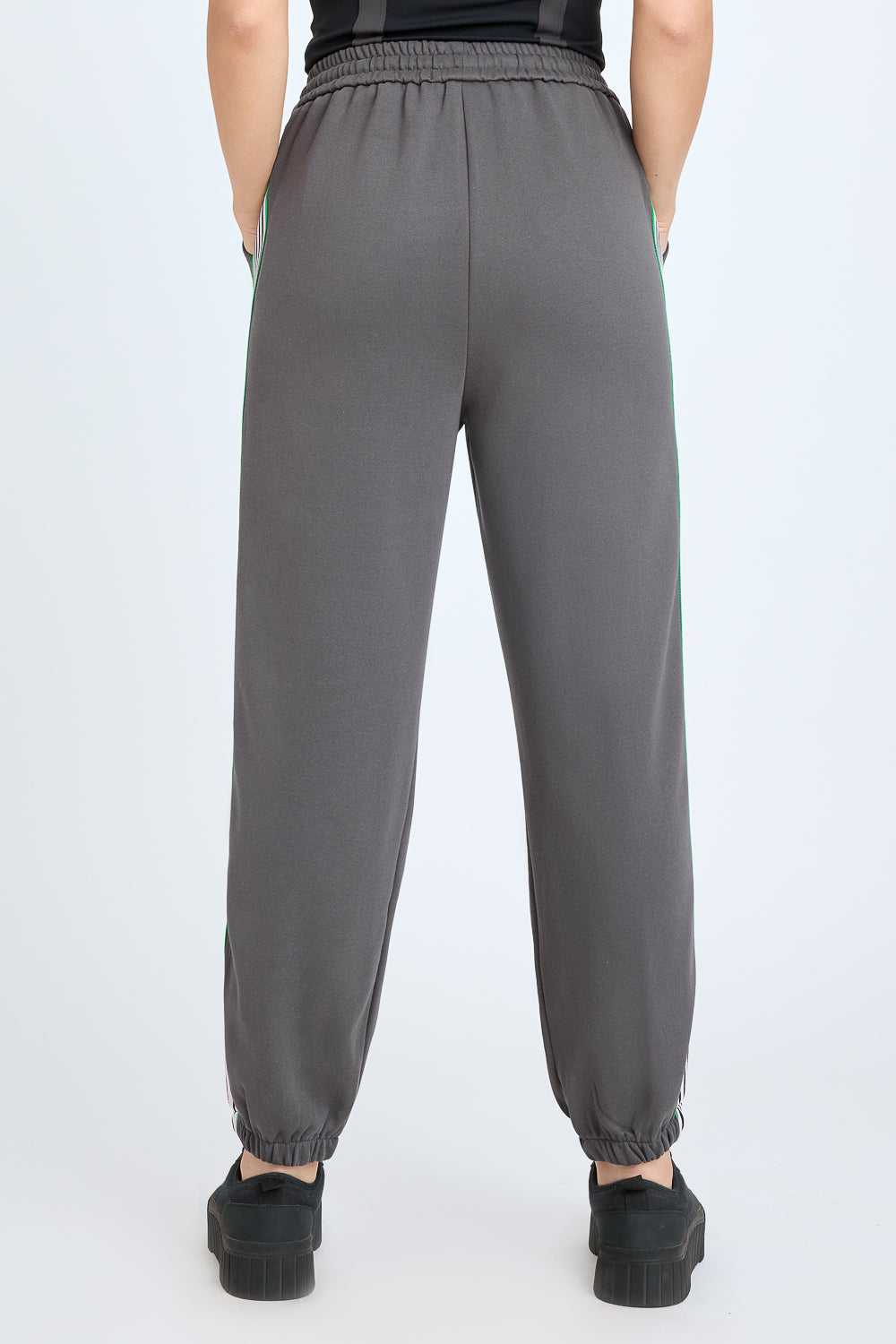 SIDE-STRIPED GREY JOGGERS