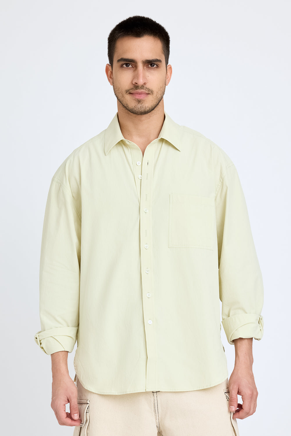 Lemon Stiff-collar shirt