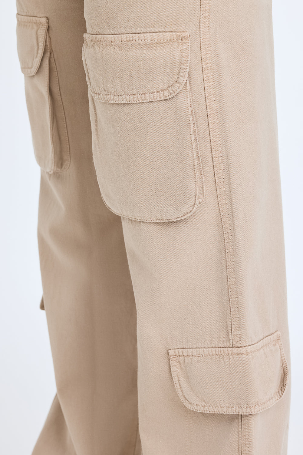 CORAL BROWN UTILITY CARGO JEANS
