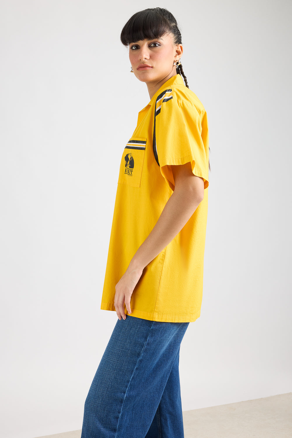 Cotton Poplin Women's Garage Shirt - Yellow