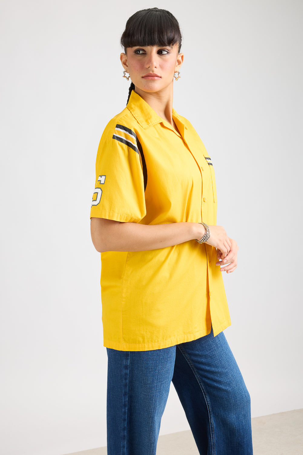 Cotton Poplin Women's Garage Shirt - Yellow