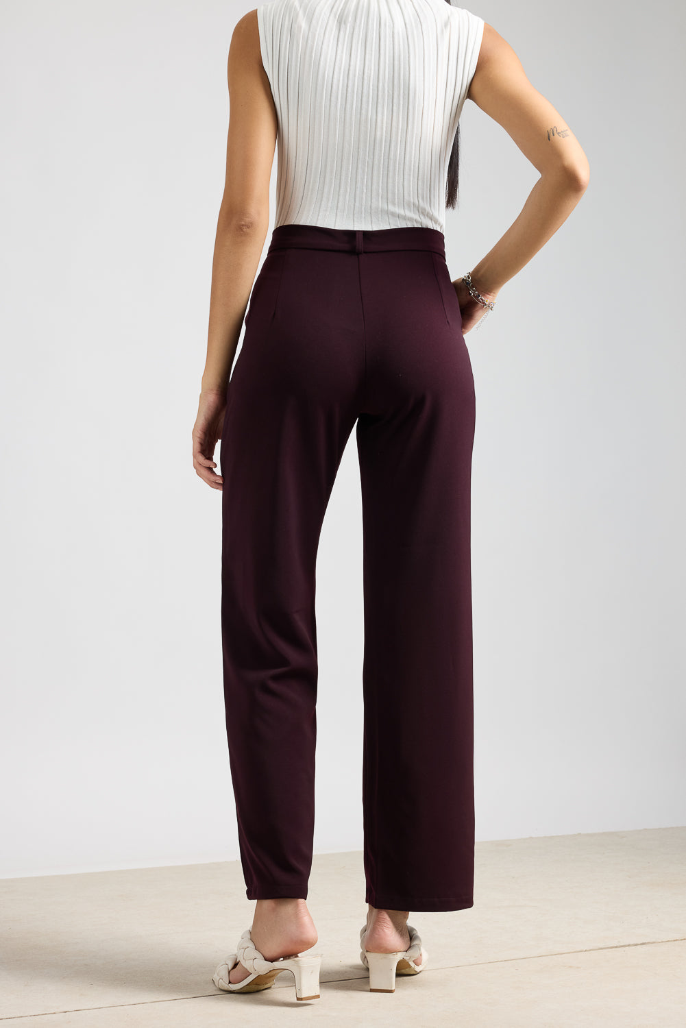 Baysic Burgundy Korean Pants