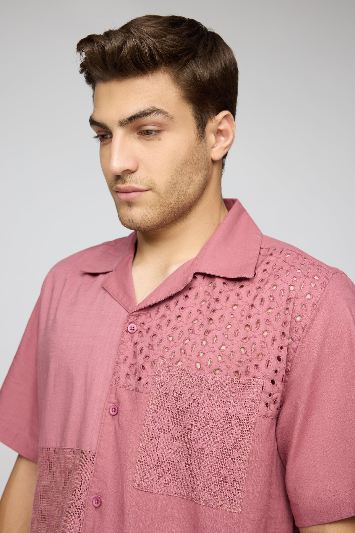 Pink Prism Dynamic Men's Cutwork Shirt