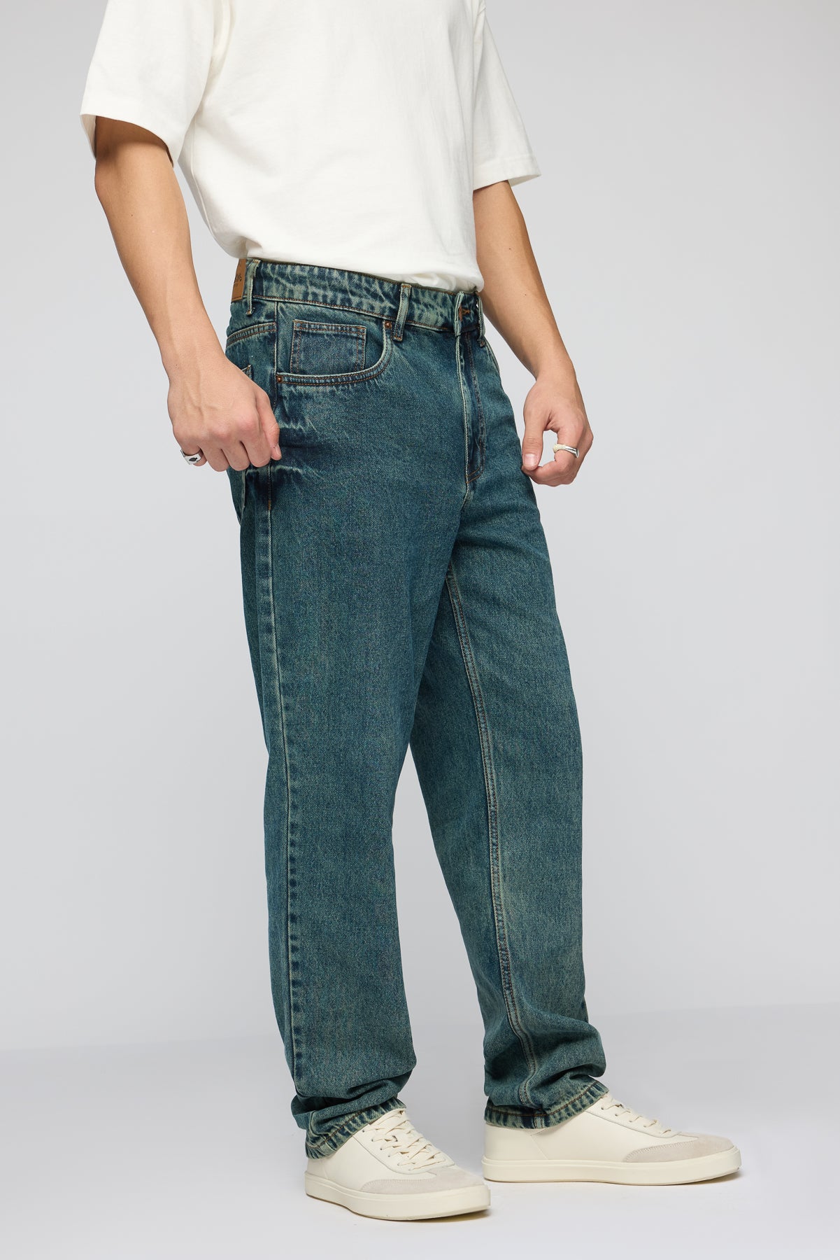 Aqua Teal Men's Relaxed Fit Jeans