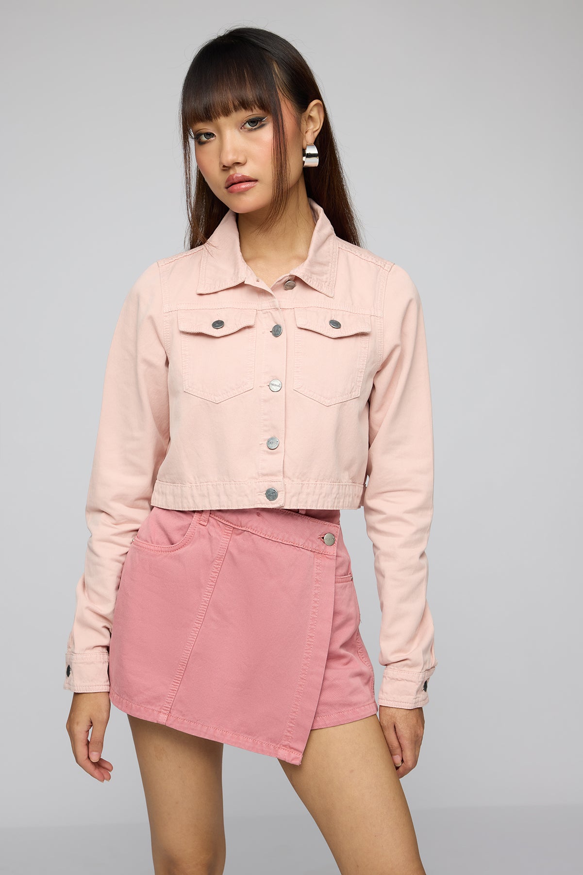 Coral Pink Crop Jacket