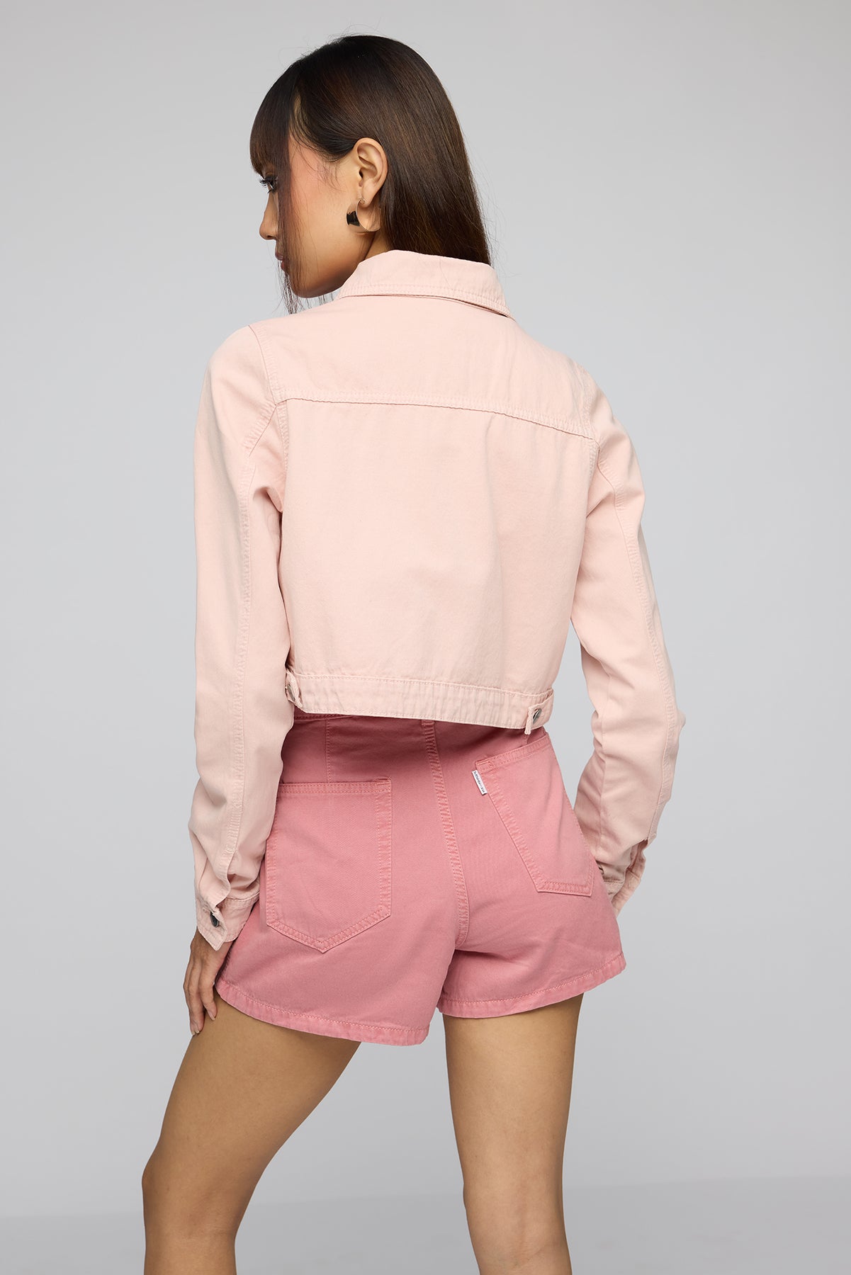 Coral Pink Crop Jacket