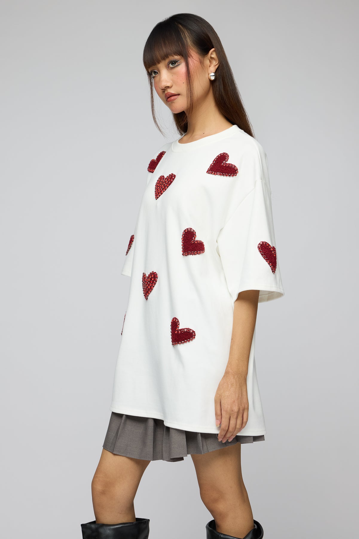 Heart Eyes Dream White Oversized Tee