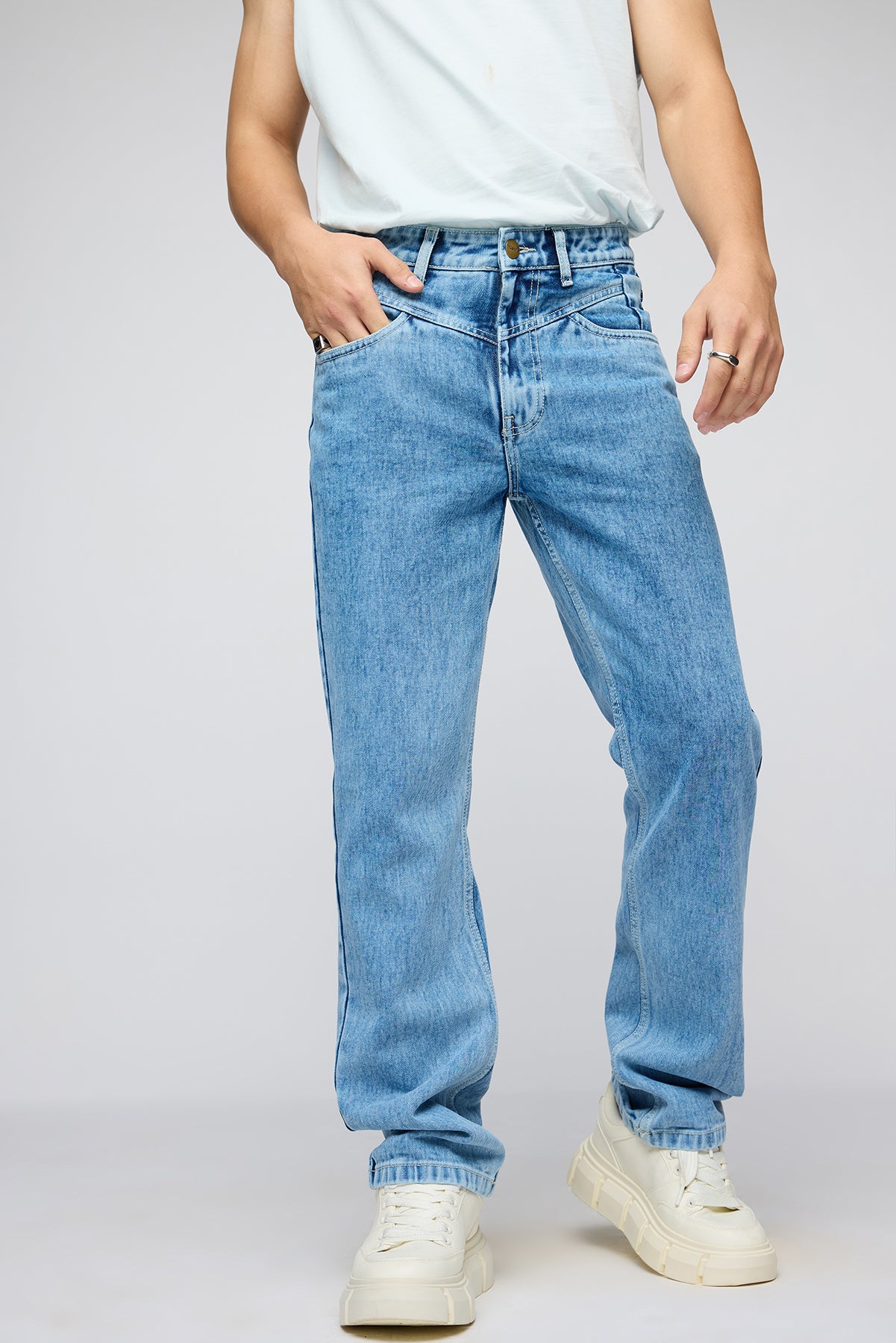 Clean Slate Yoke Panel Men's Straight Fit Jeans