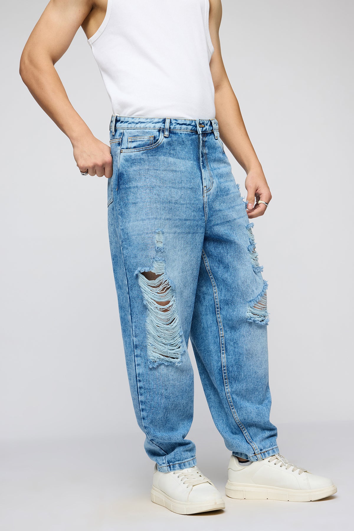 Maverick Distressed Men's Slouchy Fit Jeans