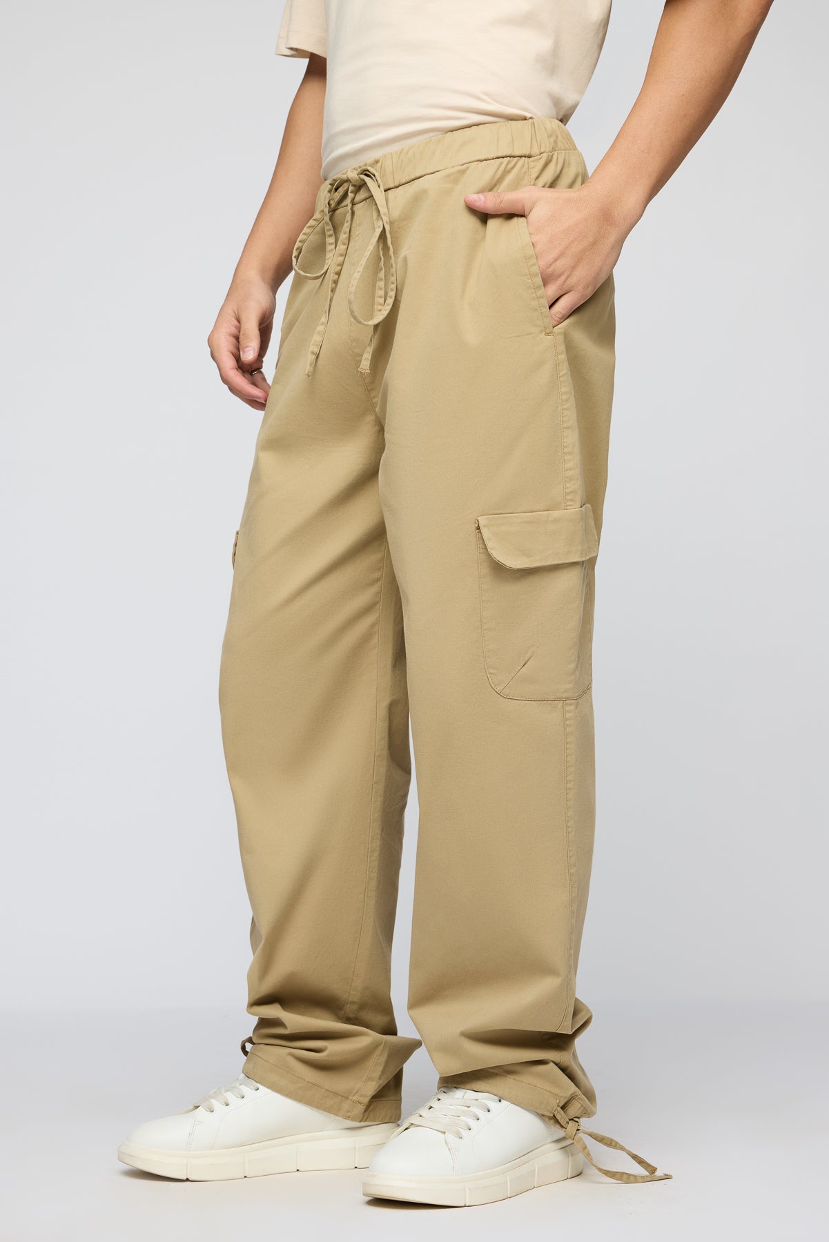 Oak Beige Men's Relaxed Fit Cargo Pants