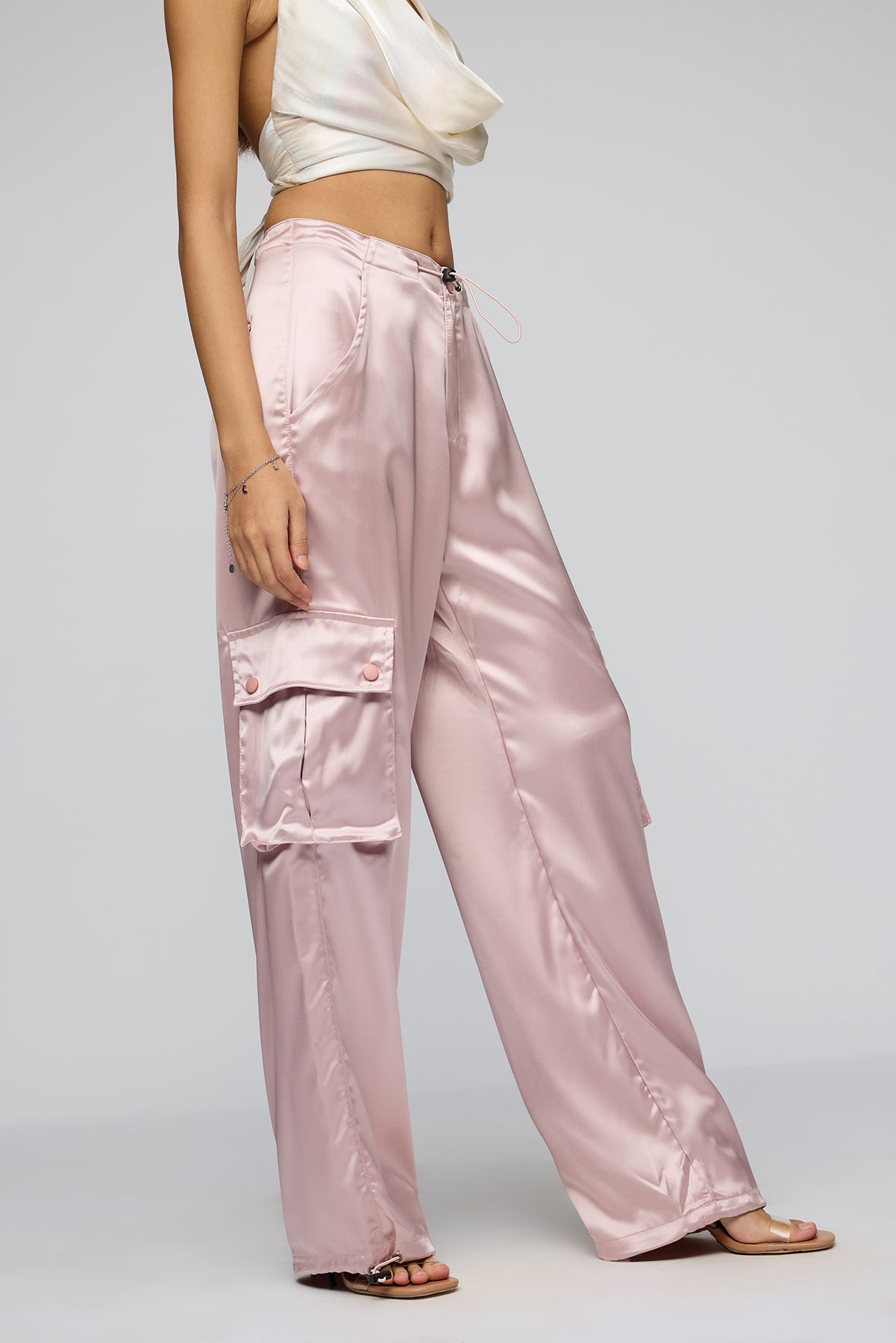 Blush Pink Satin Parachute Cargo