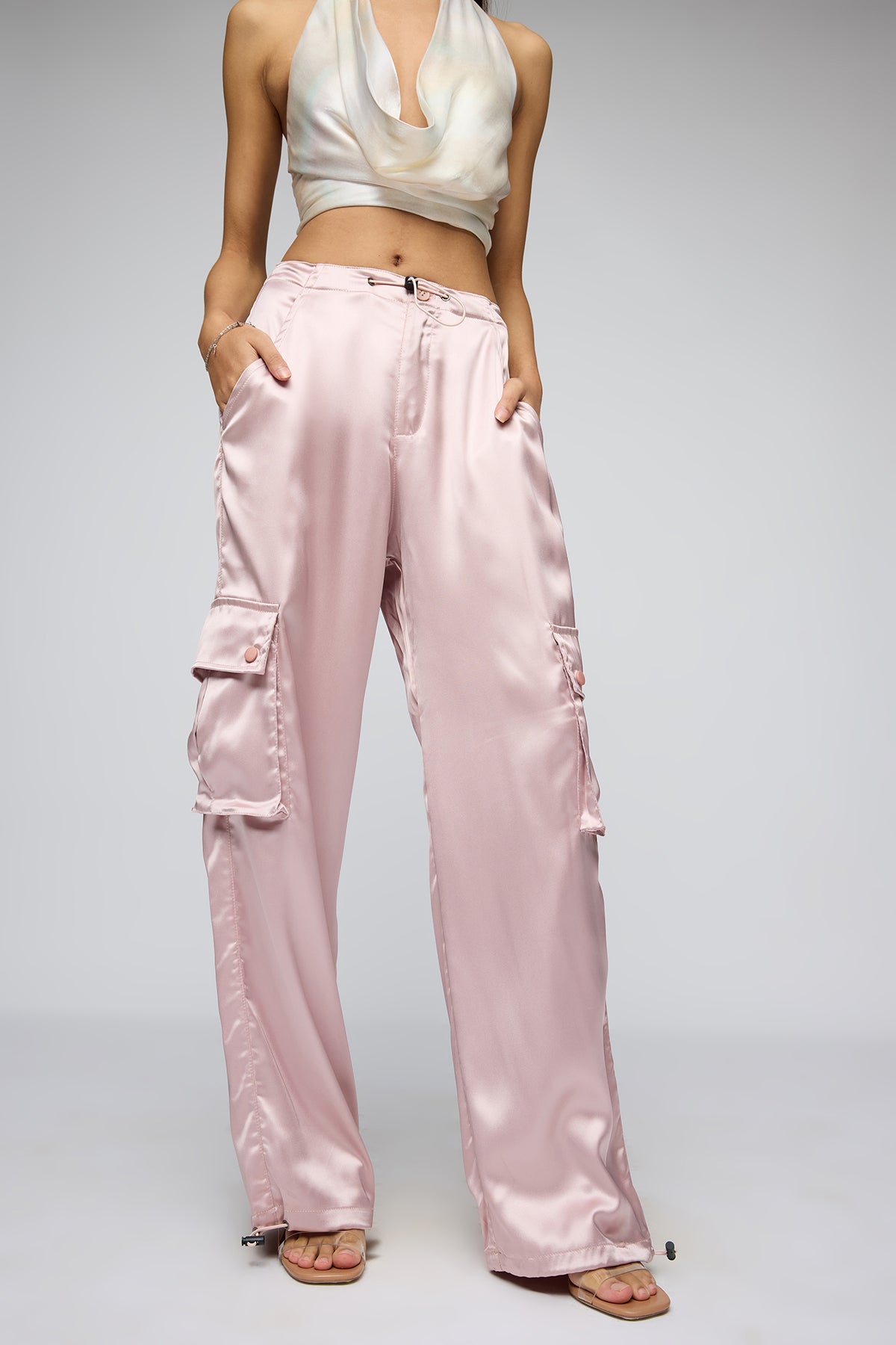 Blush Pink Satin Parachute Cargo