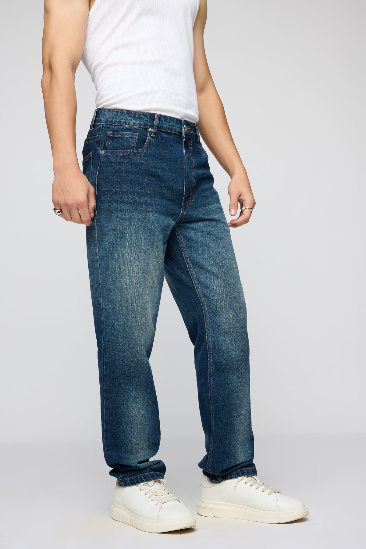 Split Shade Men's Relaxed Fit Jeans