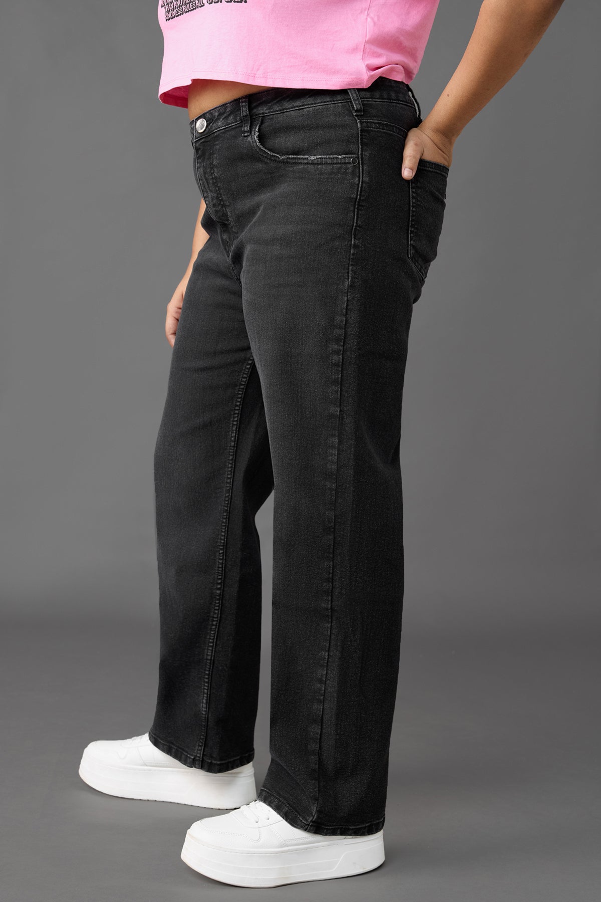 Curve Charcoal Straight Jeans