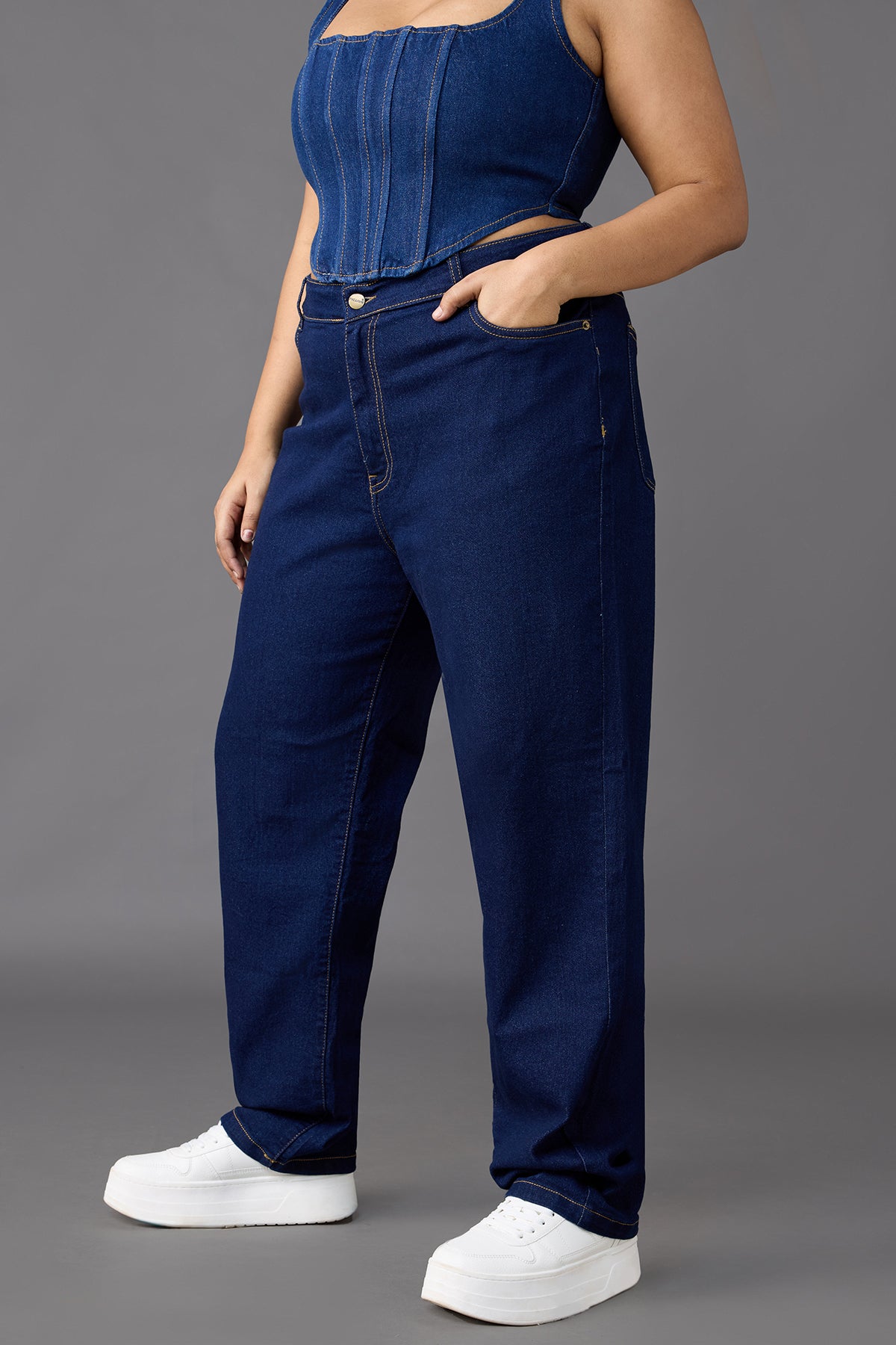 Raw Denim Regular Fit Curve Jeans