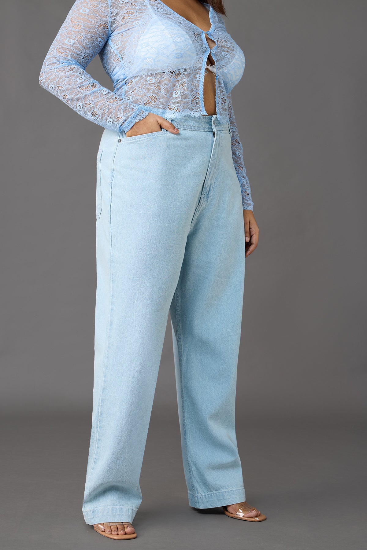 Summer Blues Light Wash Straight Fit Jeans Curve