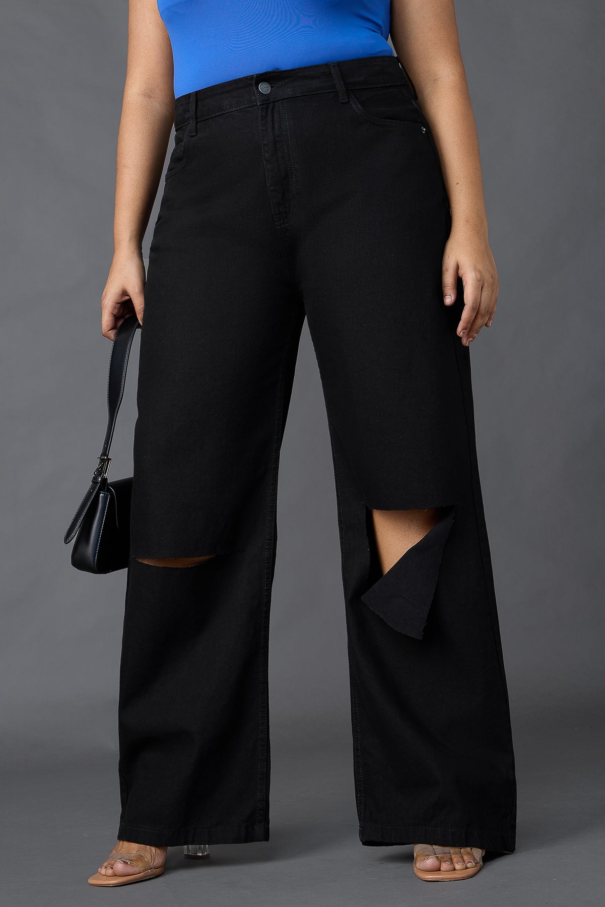 【2025春夏新作】 Box Black Curve Slit Jeans Wide パンツ