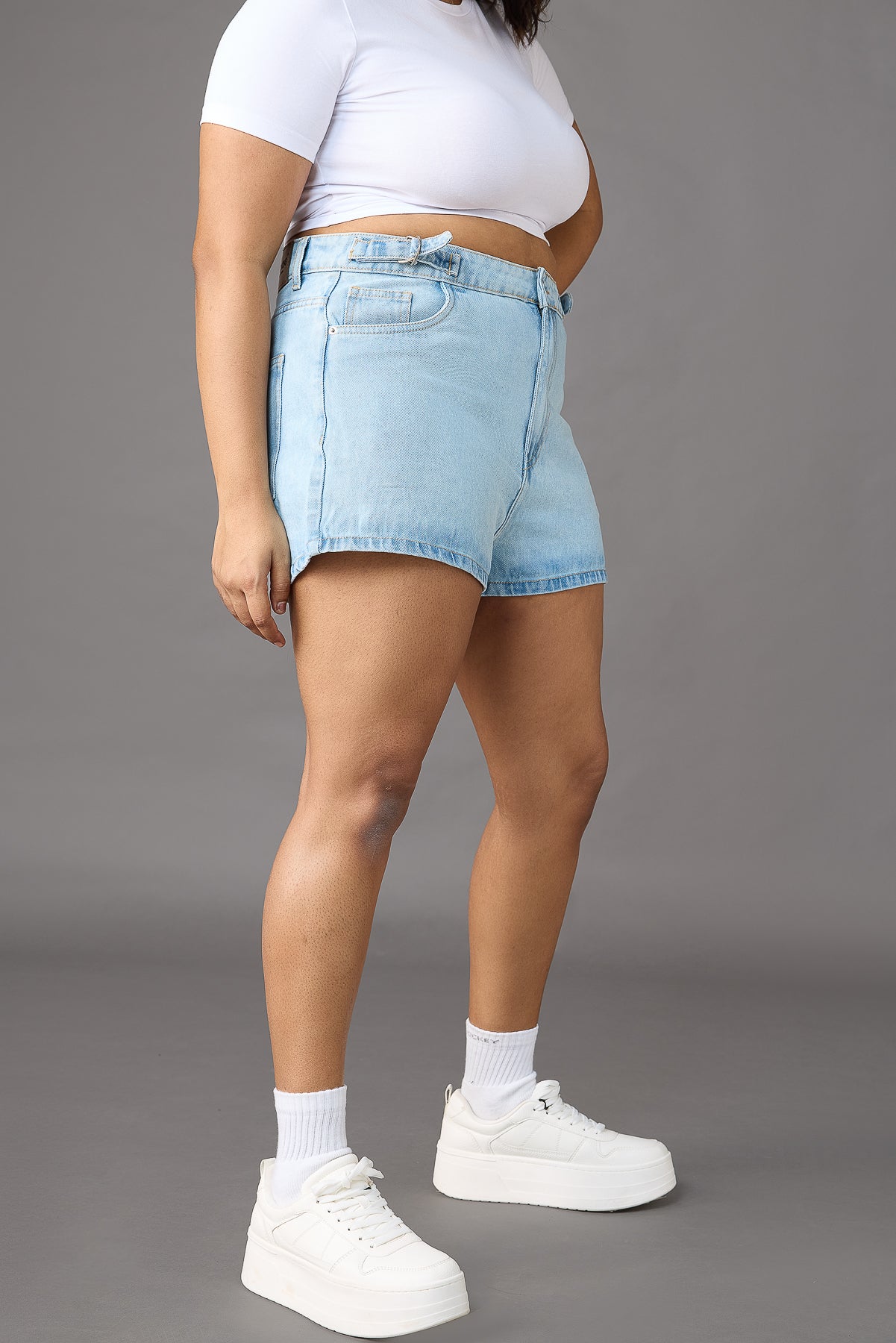 Curve Dreamy Light Blue Denim Shorts