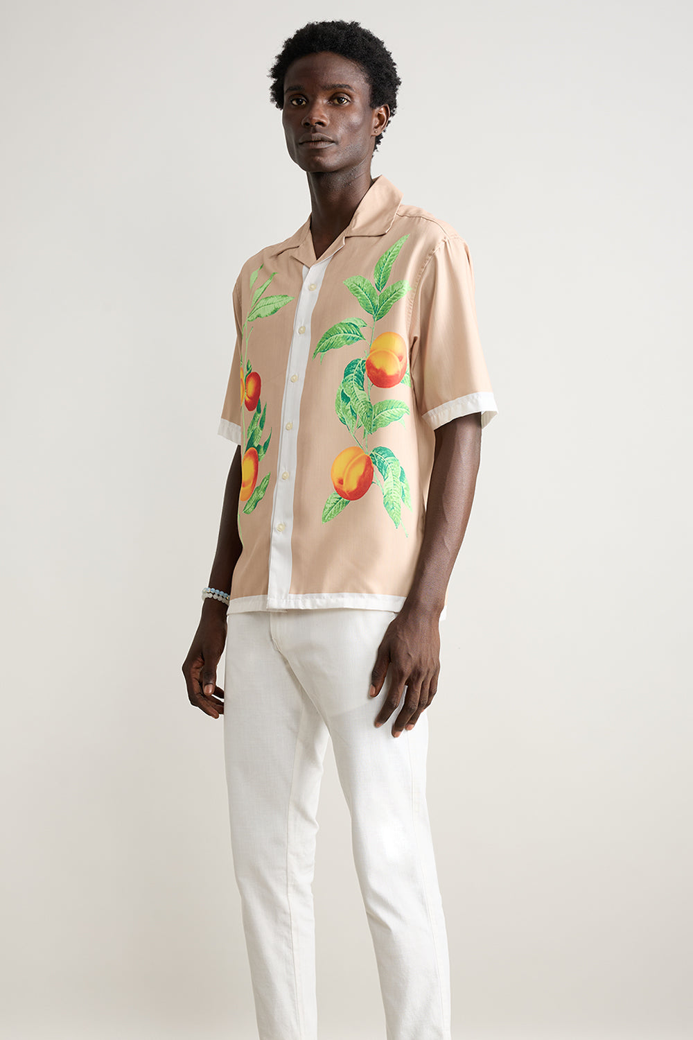 Relaxed Fit Printed Men's Shirt - Peaches
