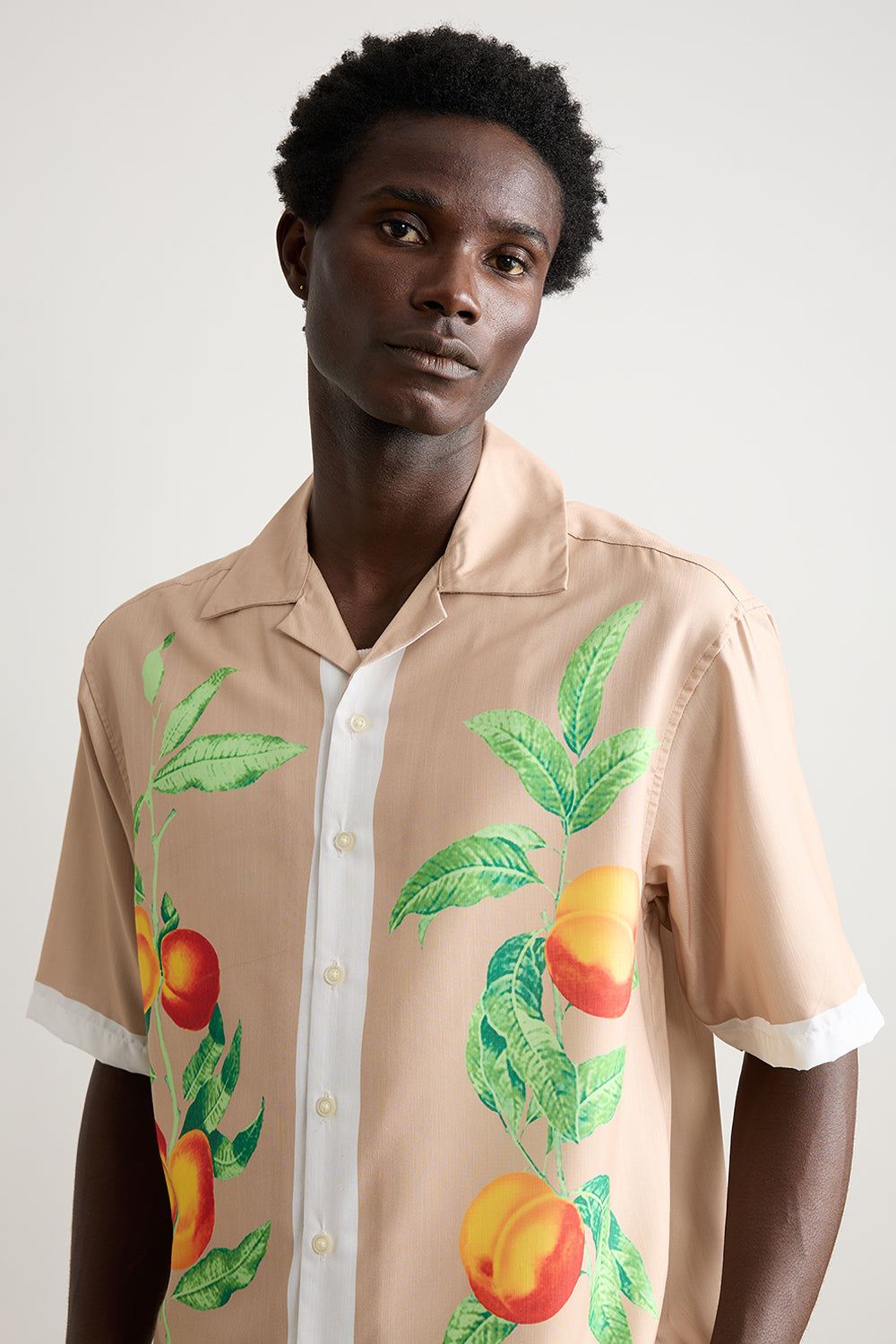 Relaxed Fit Printed Men's Shirt - Peaches