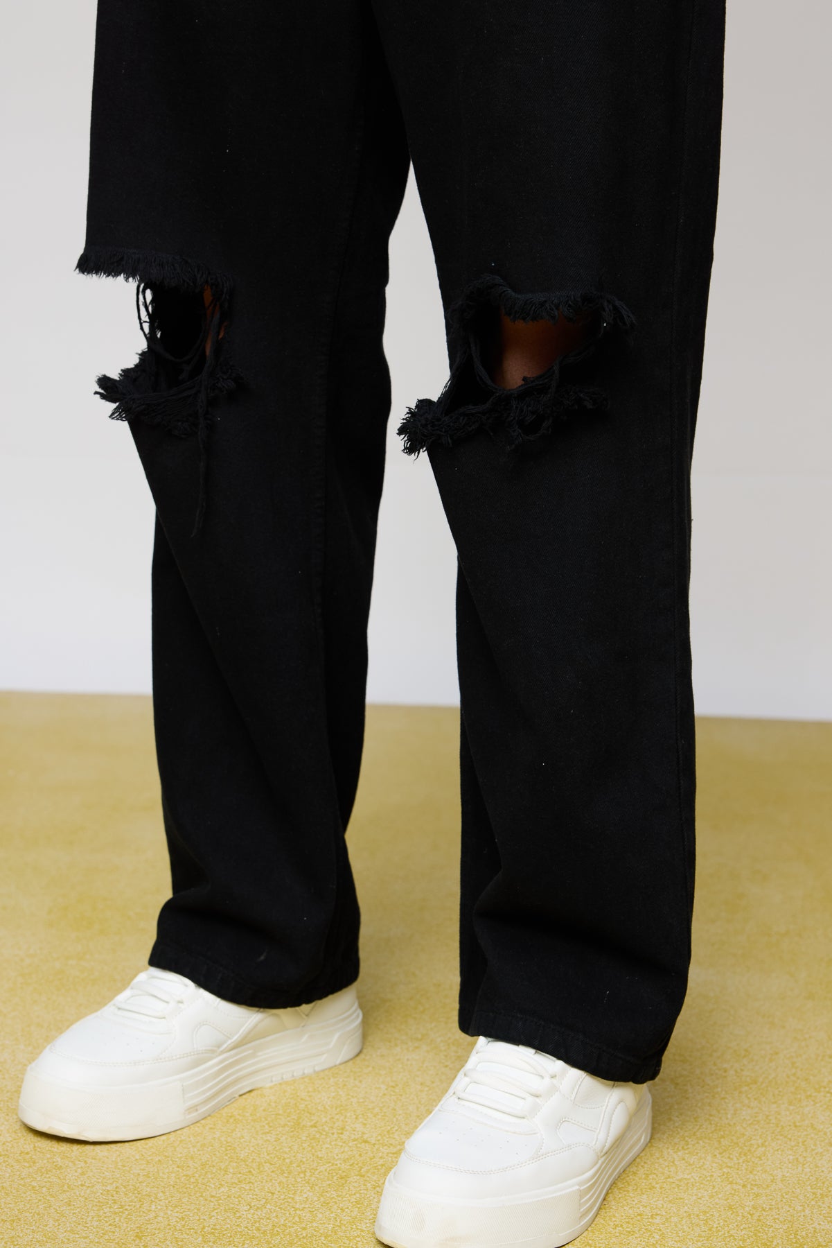 Diesel Black Ripped Baggy Jeans