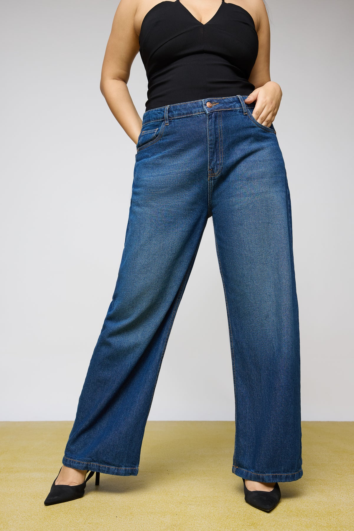 Pacific Blue Curve Wide Leg Jeans