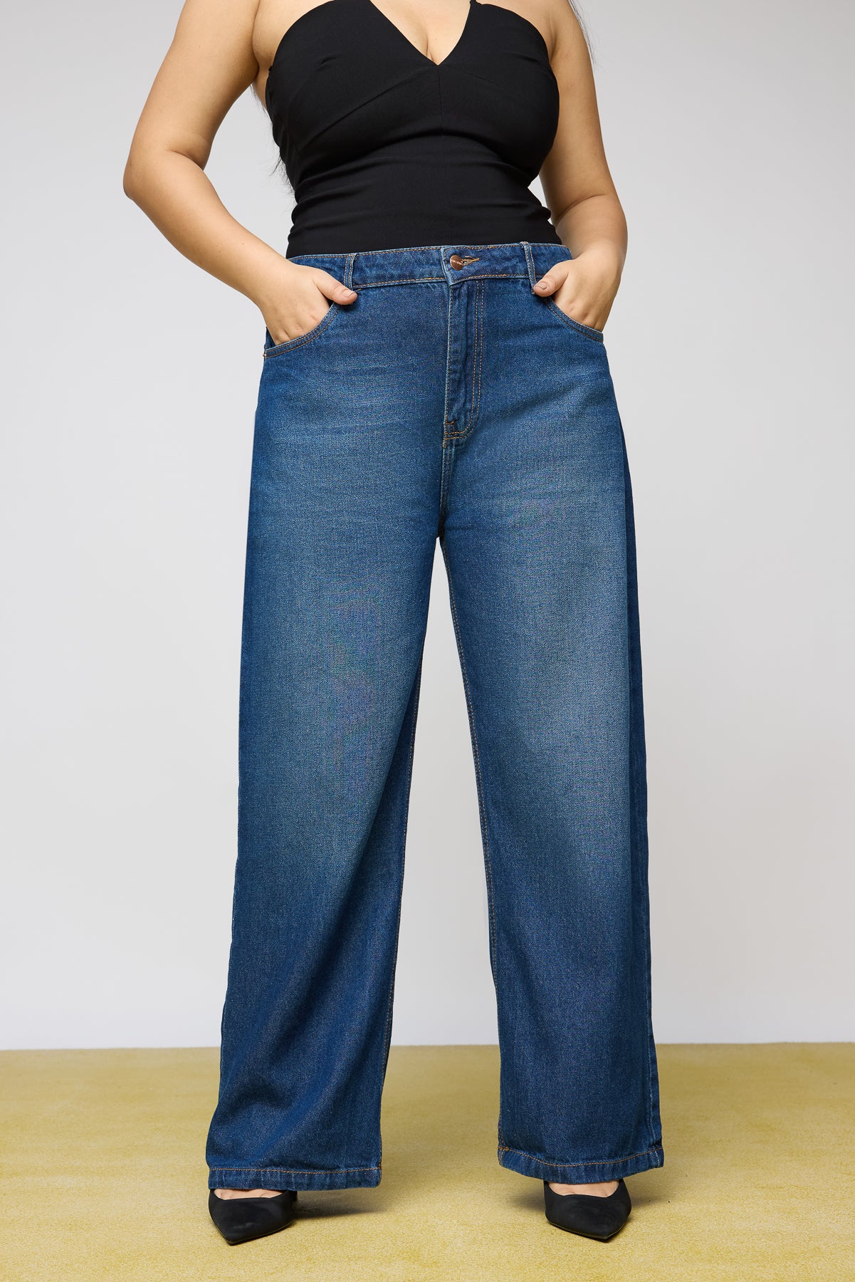 Pacific Blue Curve Wide Leg Jeans