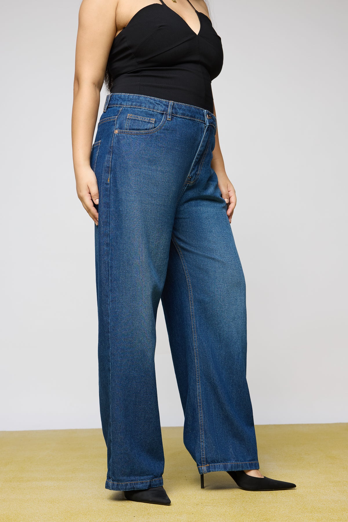 Pacific Blue Curve Wide Leg Jeans