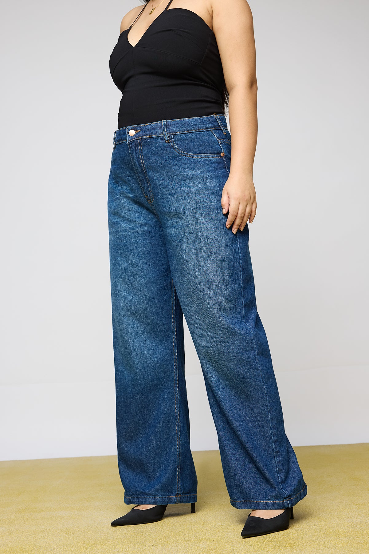 Pacific Blue Curve Wide Leg Jeans