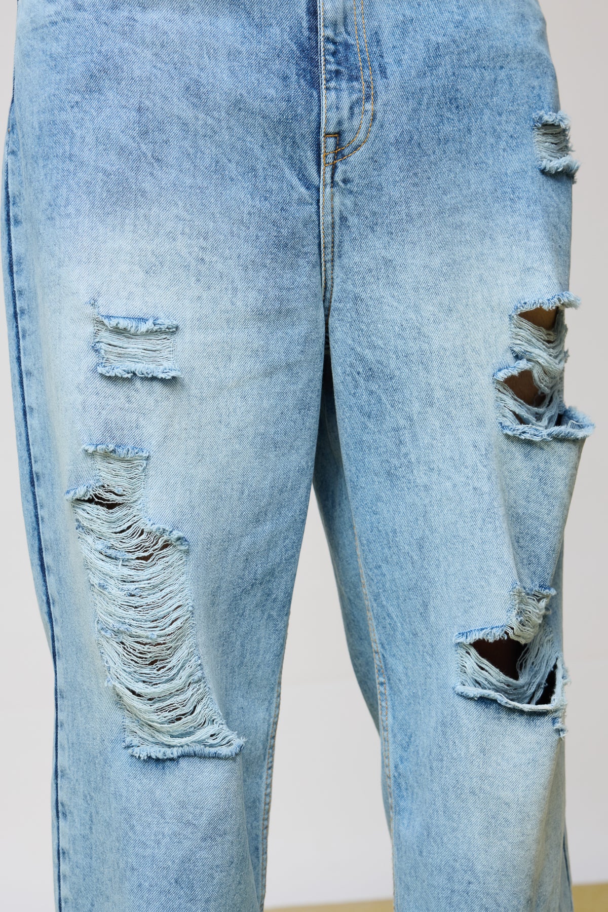 True Blue Distressed Men's Slouchy Fit Jeans